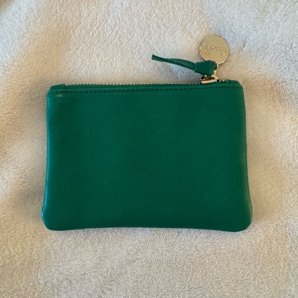 NWOT Clare V Ciao Coin Clutch - green with red lettering - Picture 2 of 3